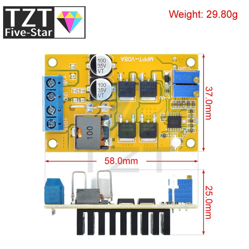 TZT 5A MPPT Solar Panel Regula - огляд і ціна Drone Solar Charger